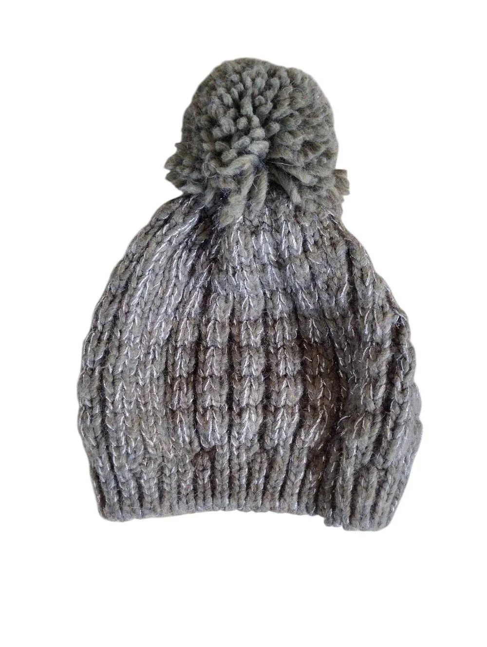 Kids Green Knit Pom Beanie Hat